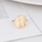 Монета Форма сплав Frame кольца модные внутренний диаметр 1,7 см цвета: золотистый, Цвет кольцо Pendientes ювелирные изделия для женщин