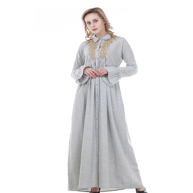 Мусульманское платье кардиган Abaya мусульманское с вышивкой в мусульманском и