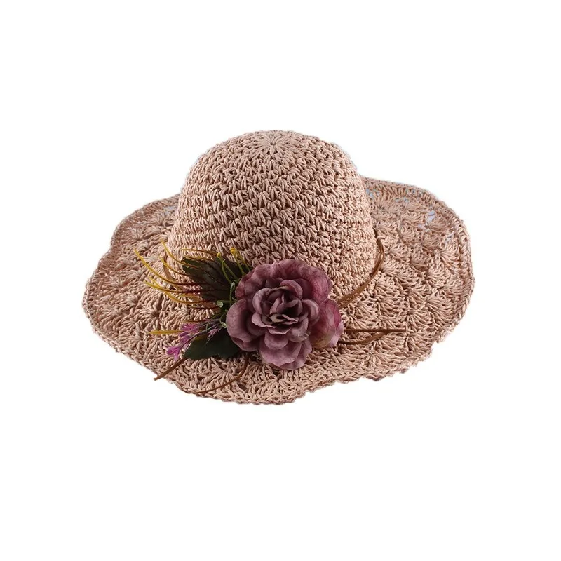 2020 Foldable Straw Hat Female Summer Fisherman Hat Sunscreen Sun Hat Korean Version Holiday Seaside Sun Hat Tide