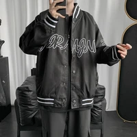 letter embroidery mens jacket coat stitching embroidery baseball uniform mens y2k casual loose jacket couple clothes unisex