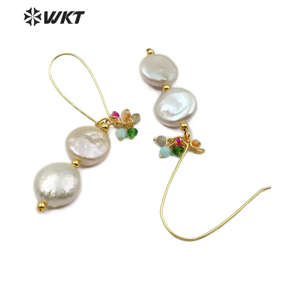 Вес-E576 Горячая распродажа! Женские серьги из натурального камня и жемчуга летние