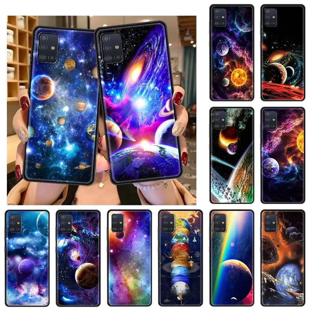 

Space For Galaxy Universe Case For Samsung Galaxy A51 A71 A21s A31 A12 A32 5G A21 EU A52 4G A41 A11 Silicone Luxury Shell Cover