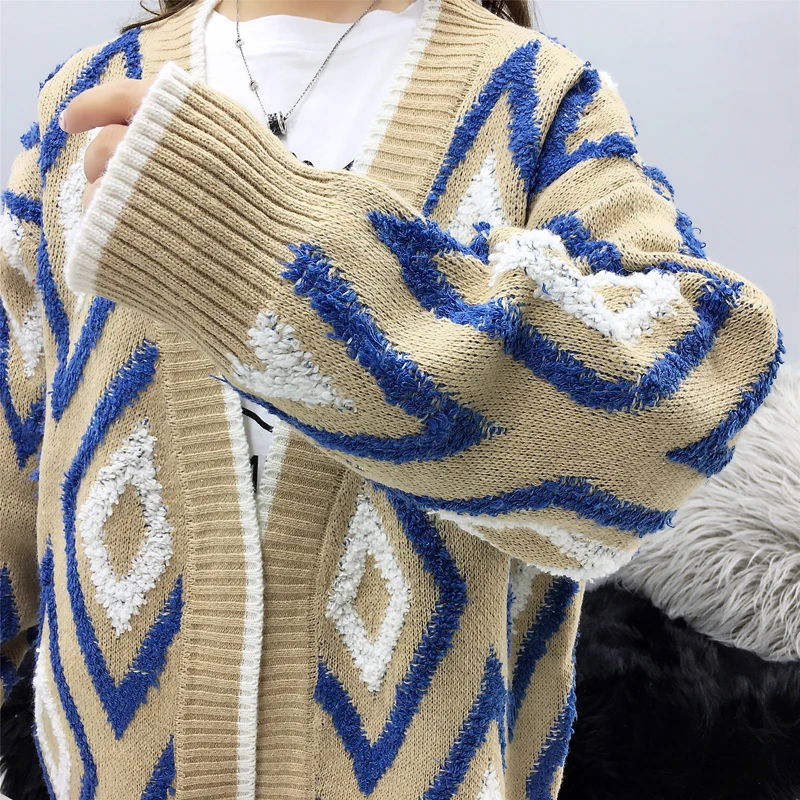 Fashion Female Women's Long Loose Cardigan Patchwork Hooded Sweater Winter Clothes Clothing Outerwear 2019 |