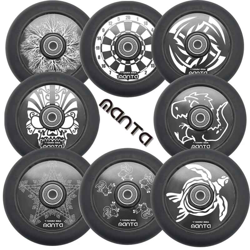 

Accept Custom Laser 110mm Pro Scooter Part Aluminum Alloy Hollow Core Wheels For Stunt Scooter Wheel With Customized Lazer
