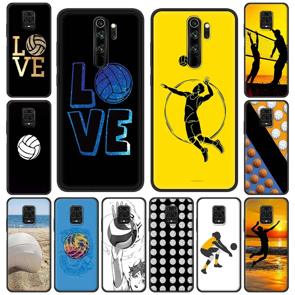 

Hot Volleyball Sprot Fashion Phone Case For Xiaomi Redmi Note 9S 9 8 10 11 Pro 7 8T 9C 9A 8A K40 4G Luxury Soft Black Cover Capa