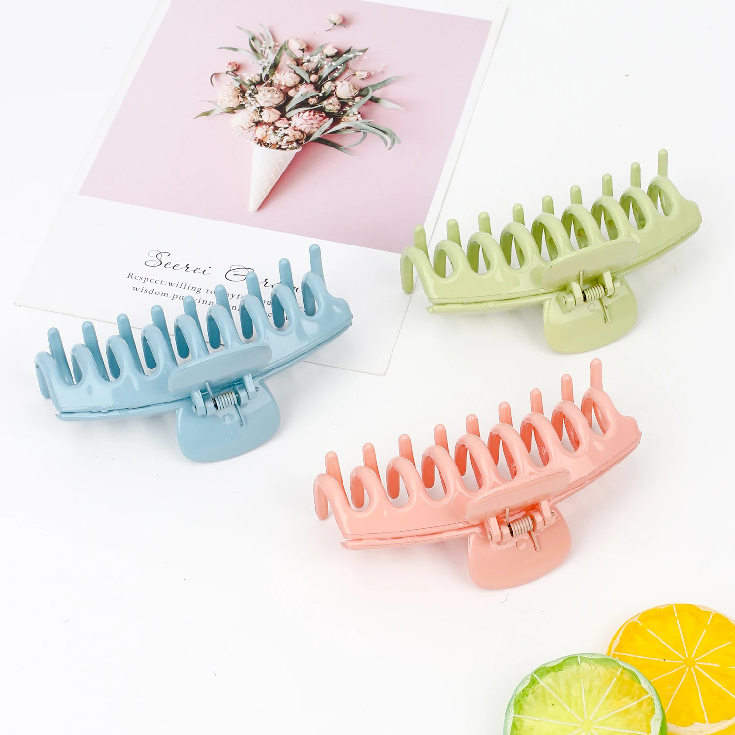 

Acrylic Solid Color Hair Claws Crab Clamps for Women Hair Clips Vintage Hair Banana Girls Ladies Fashion Hair Accessories