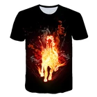 Лошадь футболки человек 3D с принтом Новая летняя футболка мужская повседневная Уличная одежда с О-образным вырезом с короткими рукавами с забавными животными; Сезон весна-осень топы, футболки