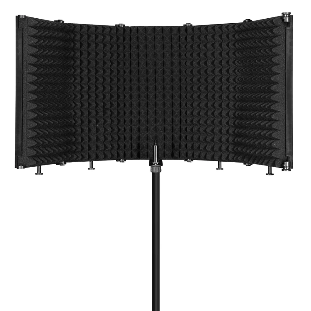 

Foldable Adjustable Sound Absorbing Vocal Recording Panel Portable Acoustic Isolation Microphone Shield Sound-proof Plate