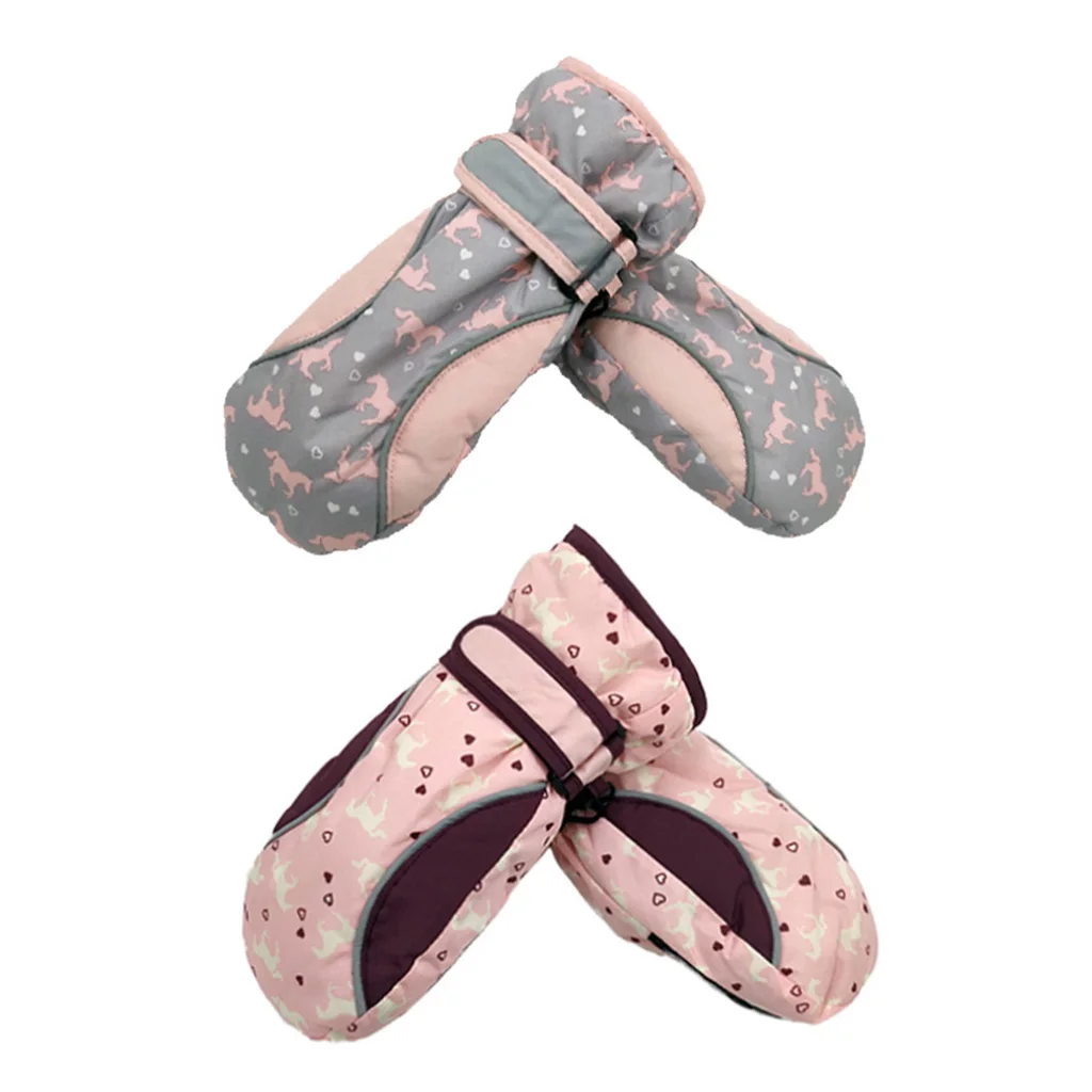 Лыжные перчатки зимние теплые водонепроницаемые митенки лыжные Детские