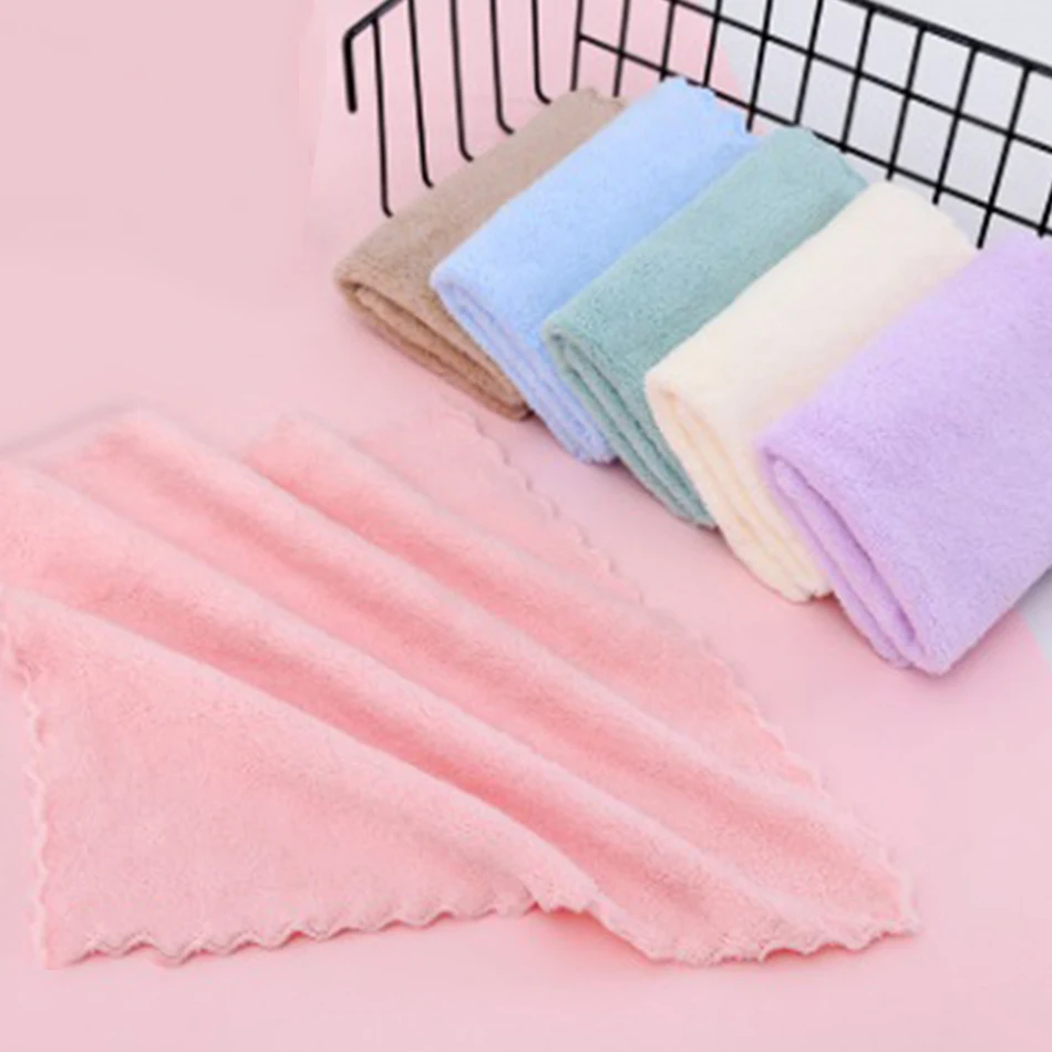 

Pack of 5 Fast Drying Microfiber Cleaning Hand Towels for Adult Child Kitchen Dish Cloth Soft Absorbent Coral Velvet Dishtowels