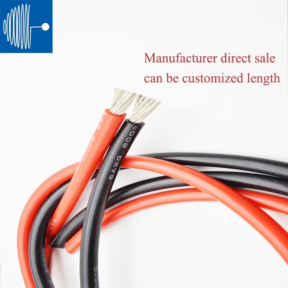 Термостойкий провод из силиконовой резины, 9awg, 2 м
