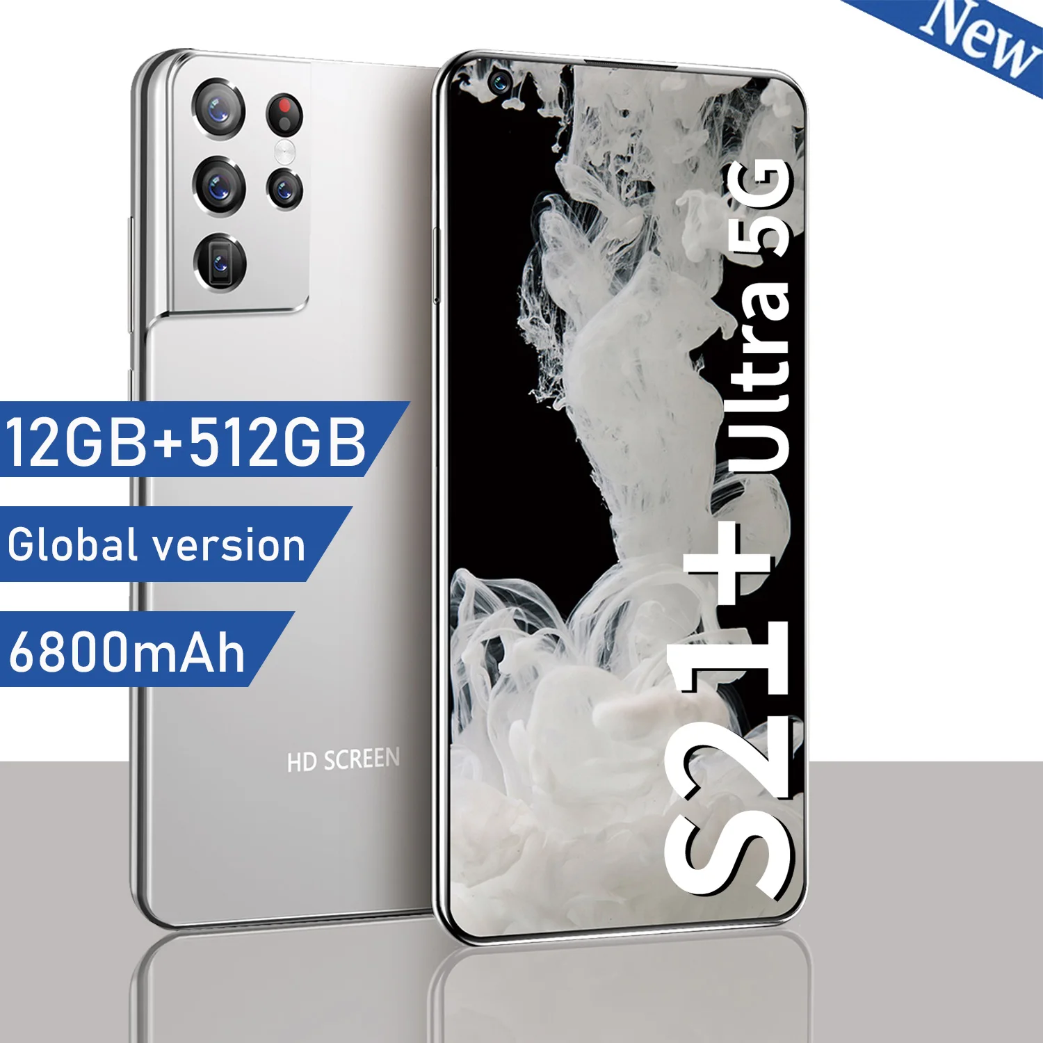 

Galaxy S21+ Ultra 7.3Inch Smartphone 6800mAh Unlock Global Version 4G/5G Android 10.0 24MP+48MP 12GB+512GB Celulares Smartphone