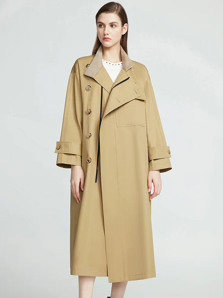 

Популярная Новая ветровка в этом году, женское свободное модное пальто средней длины на осень и зиму 2021