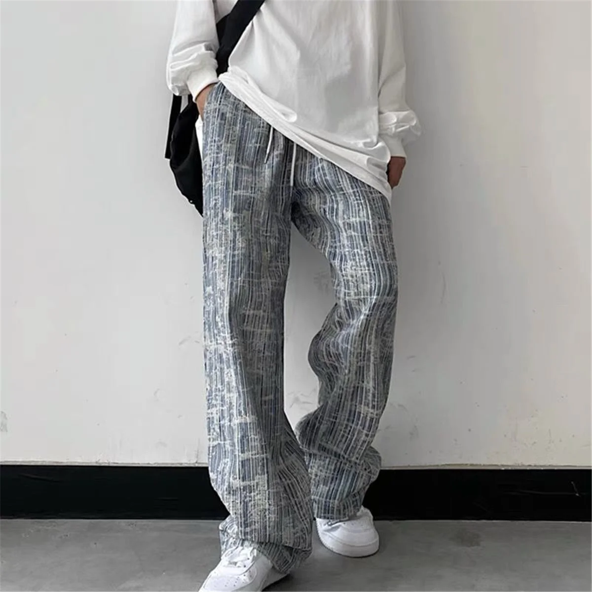 

Cool Loose Straight Vintage Jeans Mens Retro High Street Oversize Casual Denim Trousers Harajuku Washed Hip Hop Jeans Pants