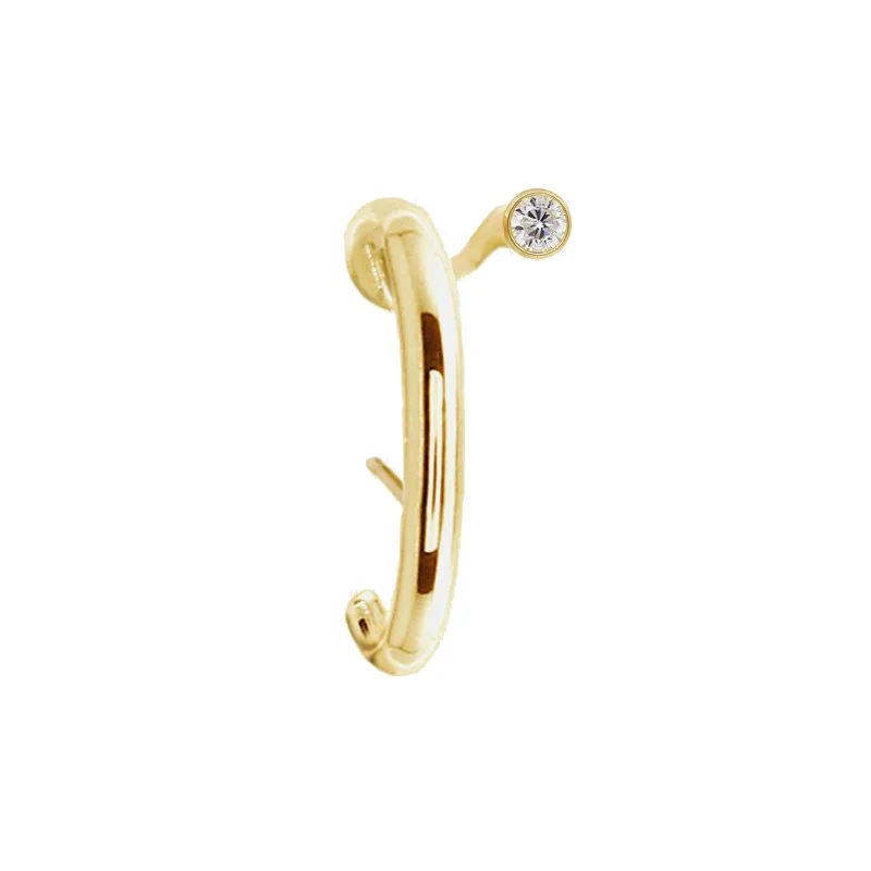 

Earrings women's twisted personality ear hook inlaid with diamond geometric metal Earrings New Niche European and Ameri