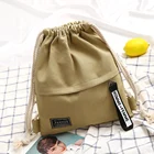 Холщовый Рюкзак на шнурках для подростков, тканевая сумка на шнурках для школы и спортзала, ранец на молнии для фитнеса, сумки для хранения