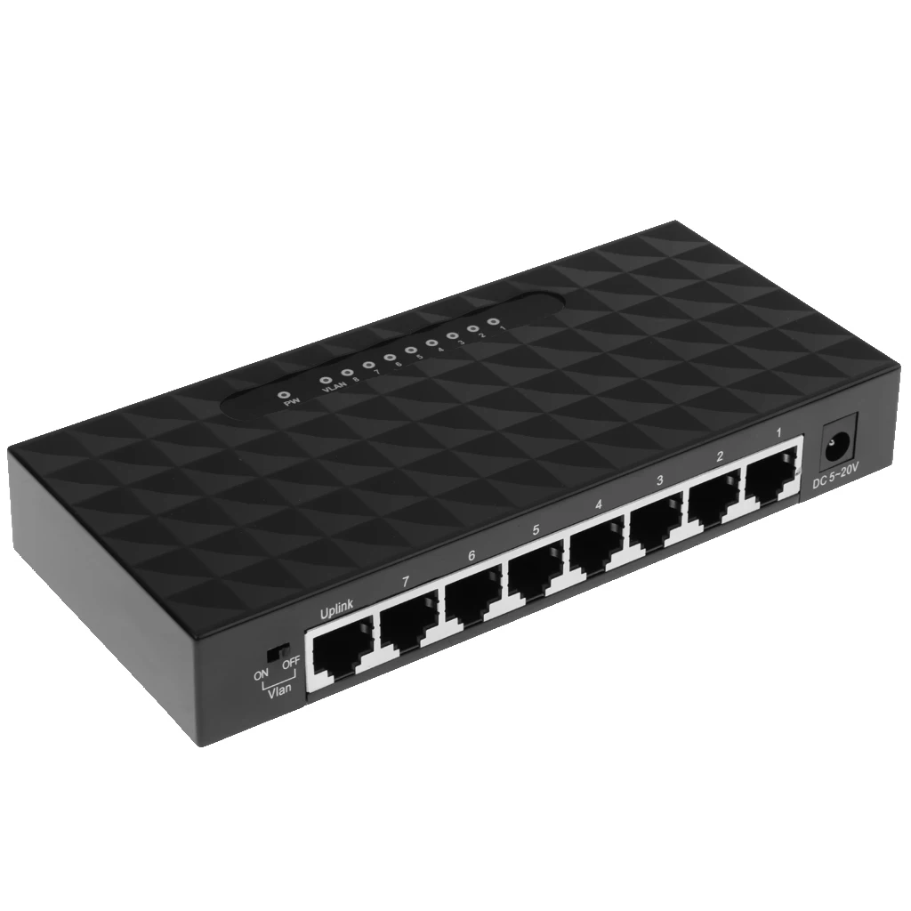 8-портовый гигабитный коммутатор 10/100/1000 Мбит/с RJ45 LAN Ethernet быстрый настольный