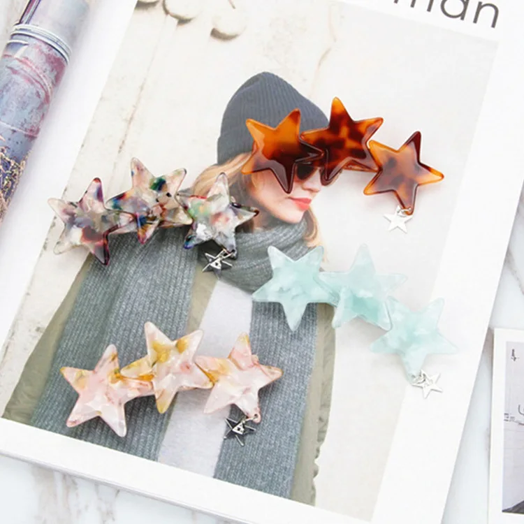 

Trendy Star Acetate Big Hair Clip For Women Fashion New Elegant Girls Barrettes Hairpins Hair Accessories Head Wear