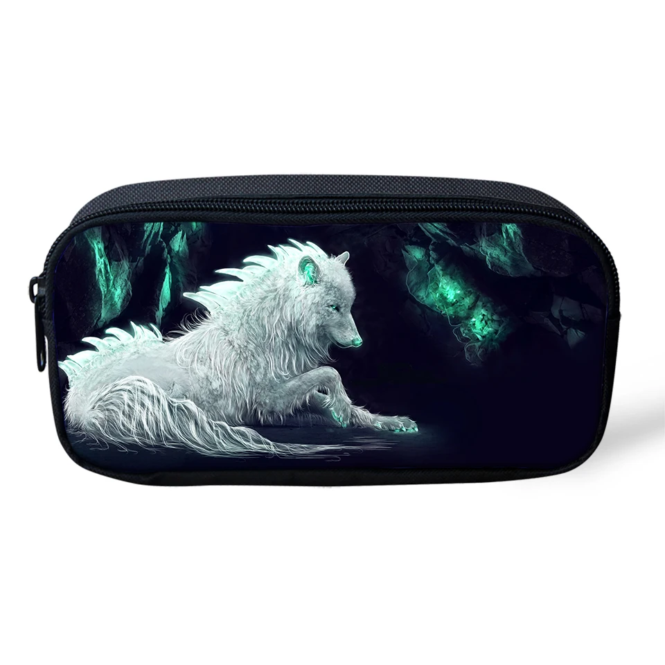 HaoYun Kids Pencil Case Cartoon Wolf Prints Pattern Students Stationery Box Children's School Pen Bags Girls Kawaii Beautician | Багаж и