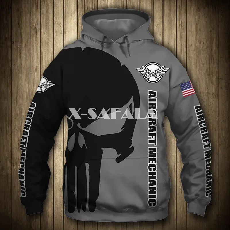 

Толстовка унисекс на молнии, с 3D-принтом, черепа, флага США