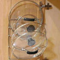 pan lid storage rack wall mount pot cover organizer holder kitchen accessories