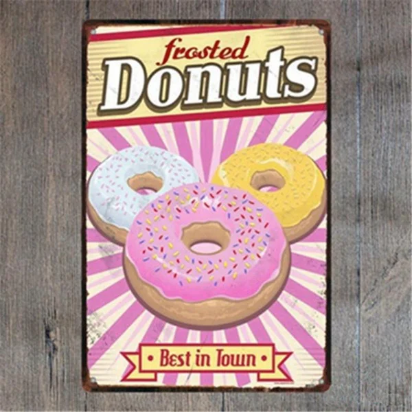 

Donuts Cool Style Metal Tin Sign Decor Bar Pub Home Vintage Retro Poster