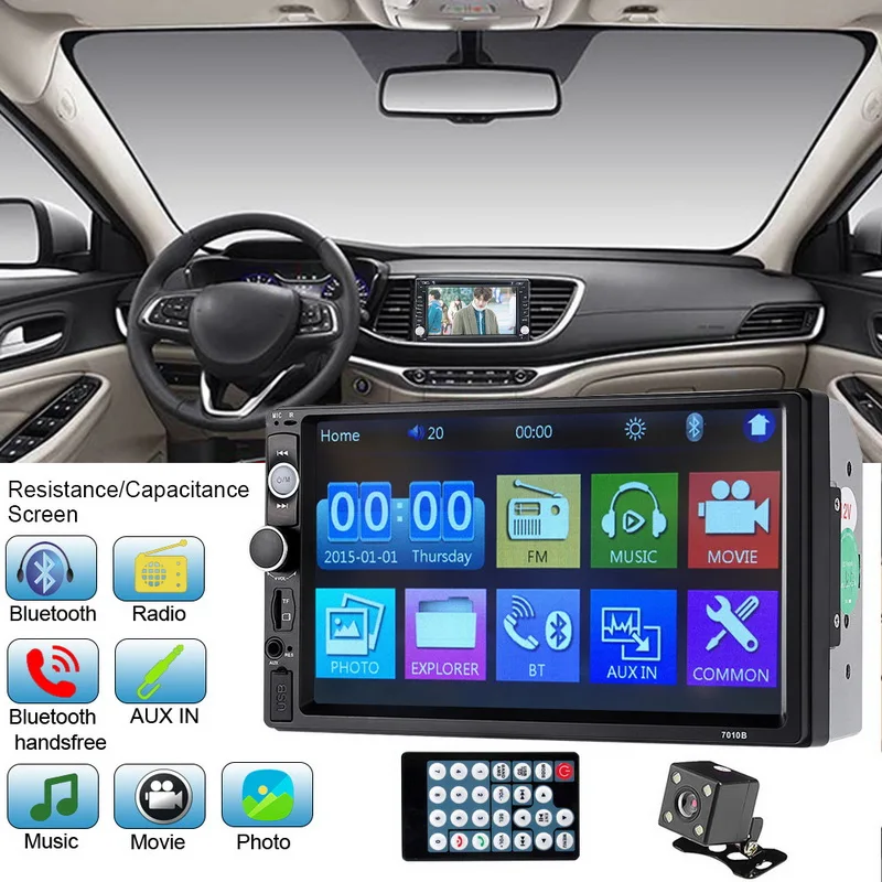 Универсальный мультимедийный двойной Din Автомобильный плеер 7-дюймовый Mp5