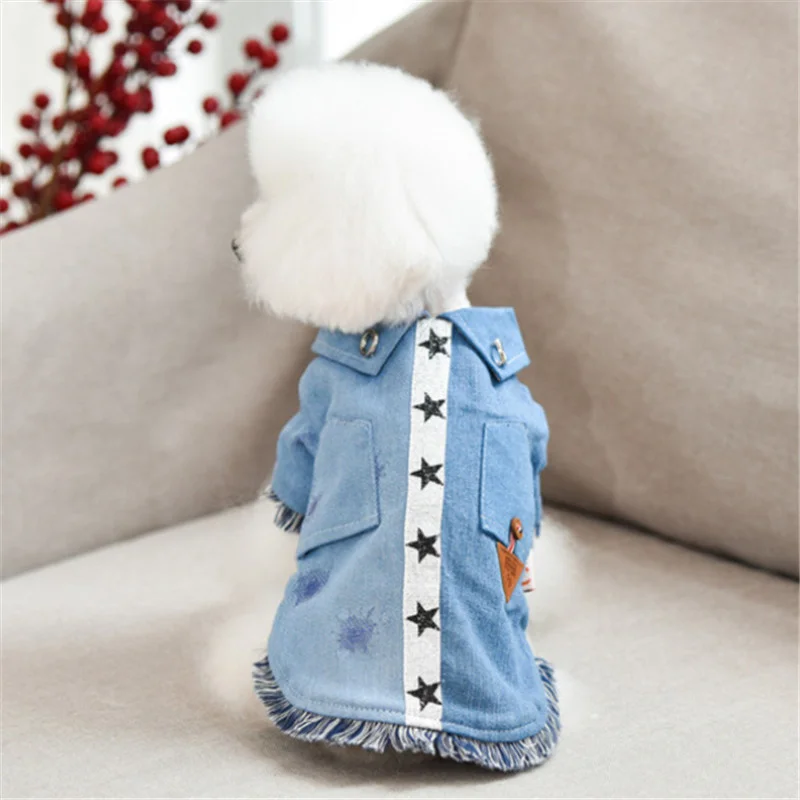 Зимняя рубашка для собак джинсовое пальто куртка костюмы маленьких одежда