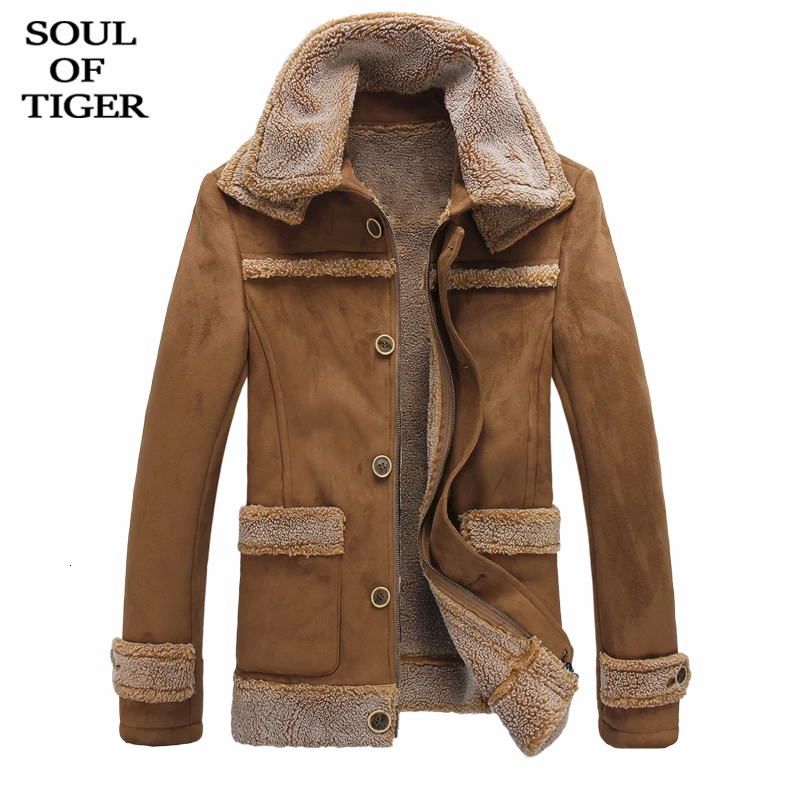 SOUL OF TIGER 2019 корейские модные мужские свободные меховые пальто Зимняя замшевая
