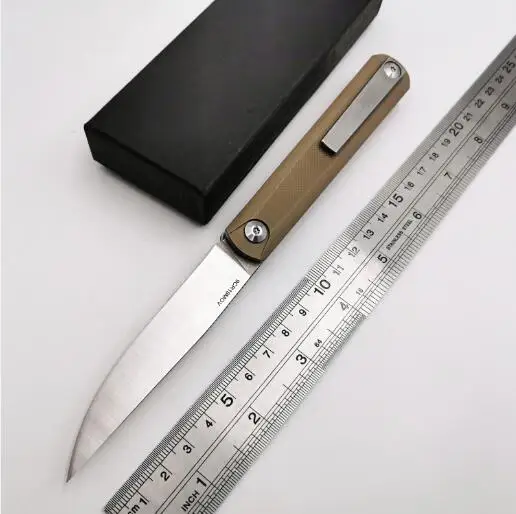 Brown Zebra MS2 охотничий складной нож 9Cr18Mov лезвие сталь G10 Ручка для кемпинга выживания Дайвинг ножи тактический EDC инструмент - Цвет: Brown