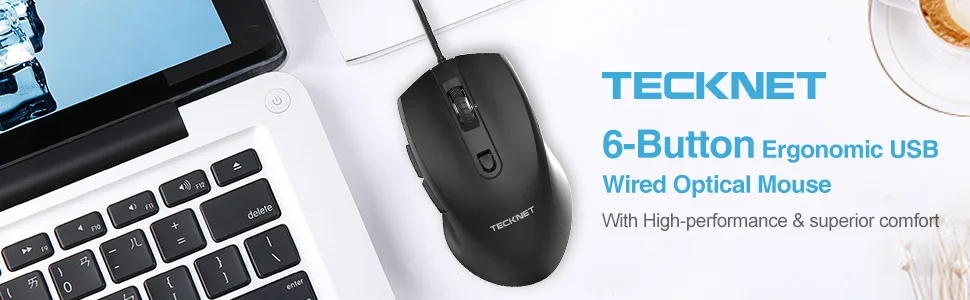 TeckNet Альфа S3 6-кнопочная USB Проводная Мышь оптический офис Бизнес игровой Мышь мыши для Windows XP/Vista/7/8/10, Mac и Linux