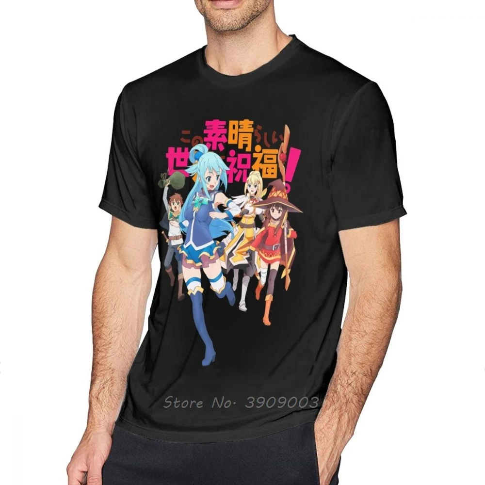 

Megumin T Shirt Konosuba T-Shirt Funny Cotton Tee Shirt Print Short Sleeve Men Casual Tshirt Hip Hop Harajuku Streetwear