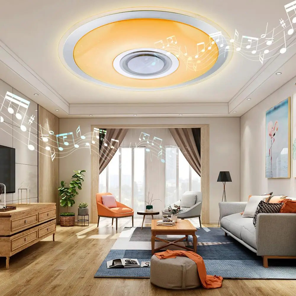 Светодиодный музыкальный потолочный светильник 36 Вт + 36Y RGB Bluetooth динамик лампа