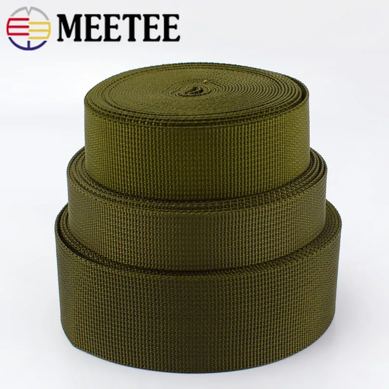 

Meetee 10meters 20-50mm ArmyGreen Nylon Webbing Tape Trimming Safety Belt Knapsack Strap DIY Bag Clothing Sewing Material AP200