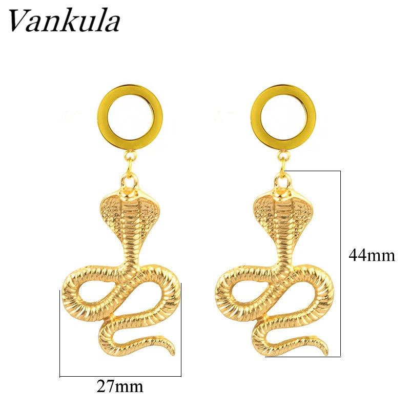 Ванкула Висячие Беруши Тоннели 316L нержавеющая сталь ушные датчики расширитель женские ювелирные изделия для тела Пирсинг Серьги 2 шт