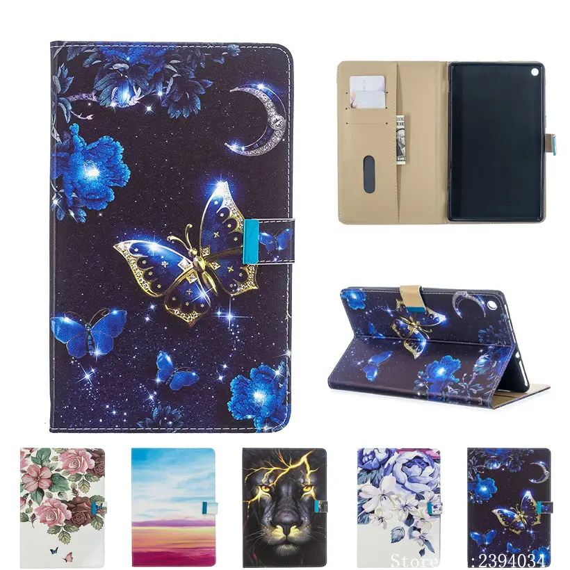 Чехол Funda для Amazon Kindle Fire HD8 HD 8 2017 2016 7 го 6 поколения Модный чехол бабочка с