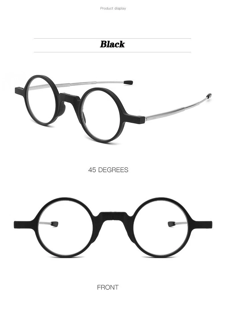 Kann Blume Flodable Lesebrille HD Linsen Runde Rahmen Gläser Männlichen Anti Blaues Licht Gläser Runden Brille Weiblich Leser + 3,5 – Detail 4