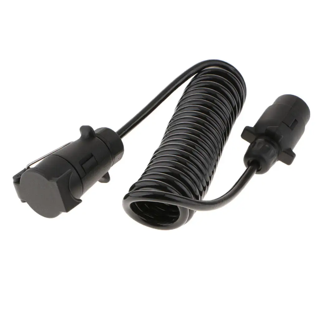 

Black Round RV 7-Way 7-Pin Trailer Light Adapter Plug Connector 2 Meters