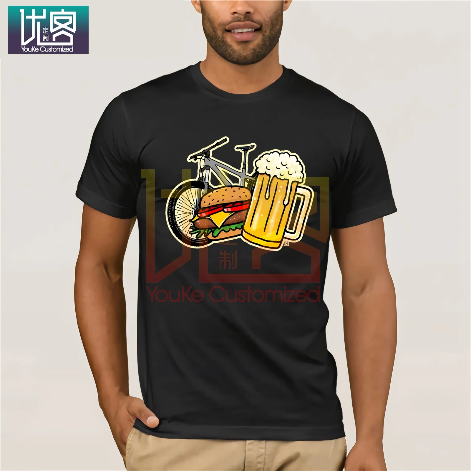 Забавная Мужская Байкерская футболка для езды на мотоцикле Mtb Burger Beer Xc Motogp