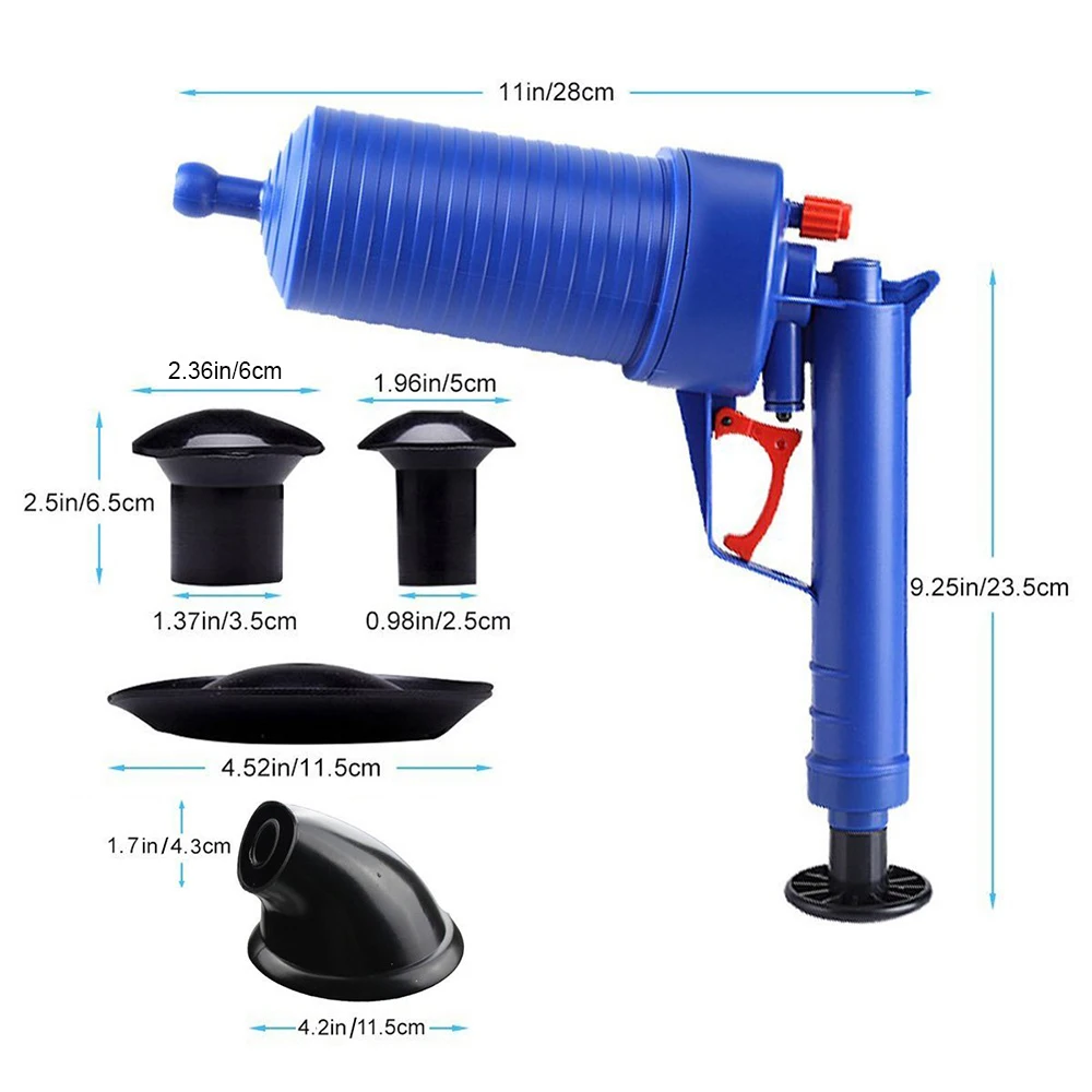 

High pressure dredge Air Pump Drain Blaster Sink Bath & Toilet Plunger Pipe Unblock Blockage Remover Toilet Cleaner