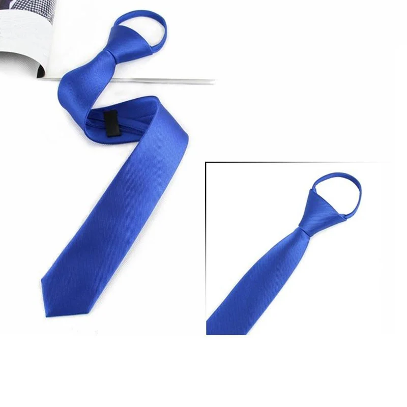

2021 Men Suits Ties Luxury Noble Line Tie For Wedding Party Formal Pre-tied Zipper Ties Narrow Necktie