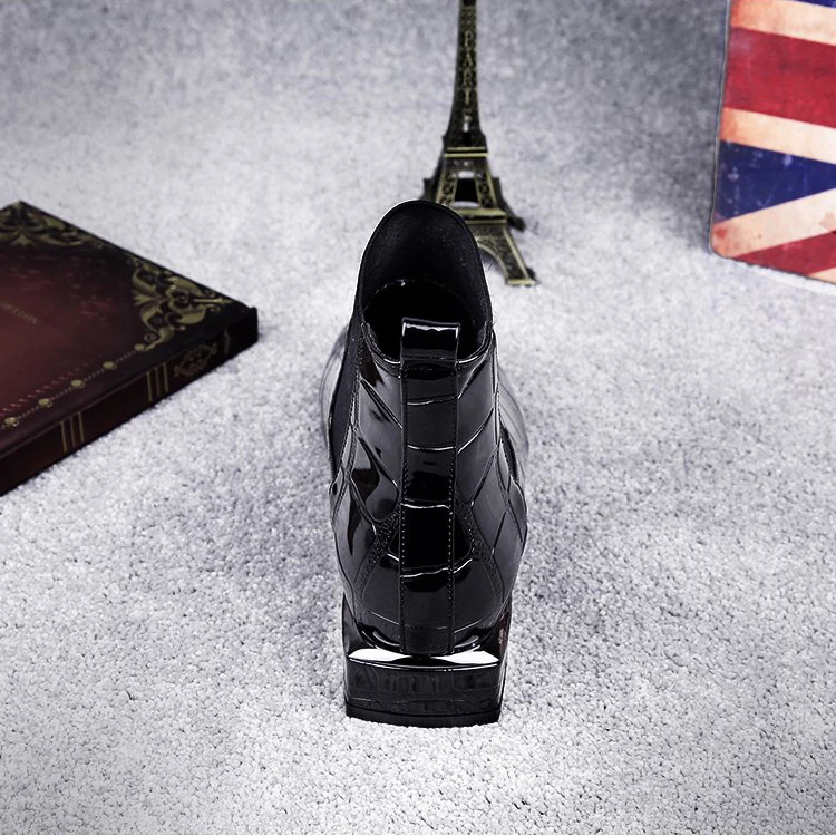 Прямая поставка женский ботинки весенне Осенняя обувь из блестящей