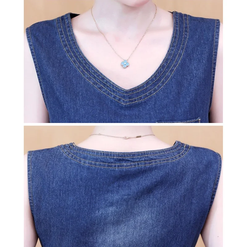 Женское джинсовое платье размера плюс 5XL весеннее из джинсовой ткани на бретелях