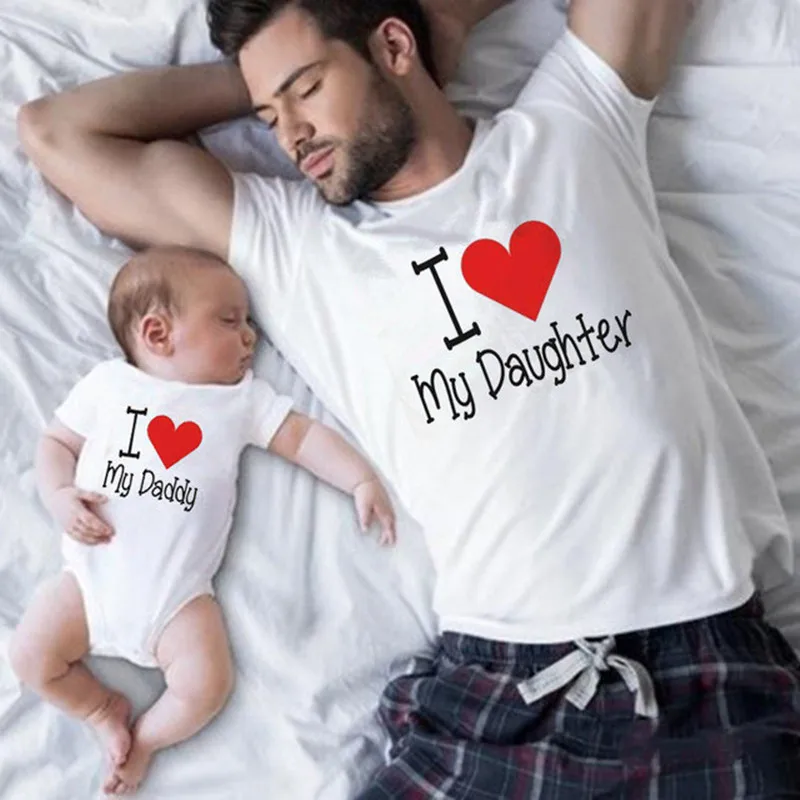 1 jugador 1/2 padre y beb&eacute; familia mirar a juego camisetas Tops beb&eacute; monos pap&aacute; y ni&ntilde;os que combinan ropa camiseta-5