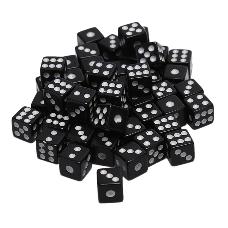 

100pcs 8mm Acrylic Dice White/Red/Black Gaming Dice Standard Six Sided Decider Birthday Parties Board Game Dice
