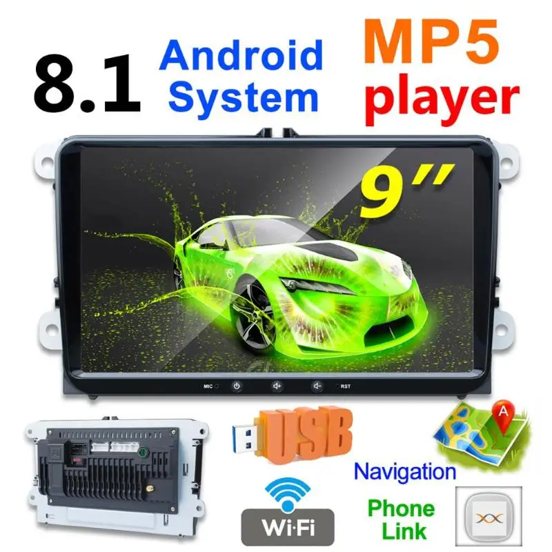 9 &quot 2Din Android автомобильный MP5 плеер GPS навигация Bluetooth WiFi FM для VW SEAT Altea ab 05/2004 Toledo