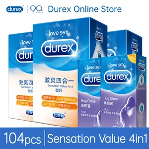 Durex 100 шт.упак. презервативы из натурального латекса резиновые мужские презервативы для пениса обнимающие товары для взрослых