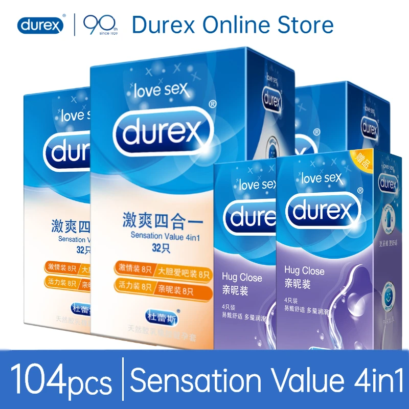 Durex 104 шт./упак. презервативы натурального латекса Для мужчин для полового члена