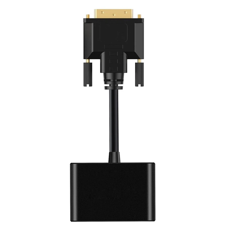Адаптер-конвертер 2 в 1 с DVI на HDMI VGA вход выход одновременно 20 см | Электроника