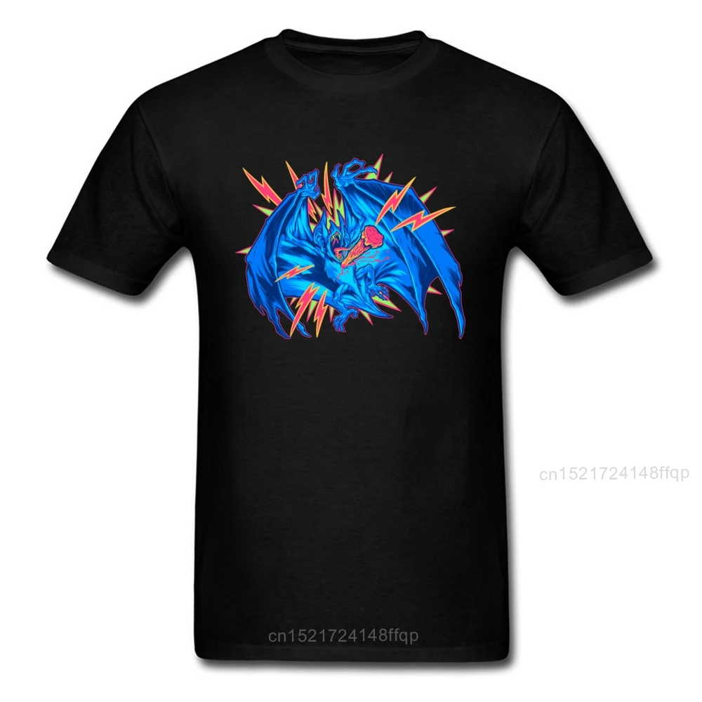 Крутая футболка с рисунком вампира летучей мыши 2018 черная коротким рукавом для